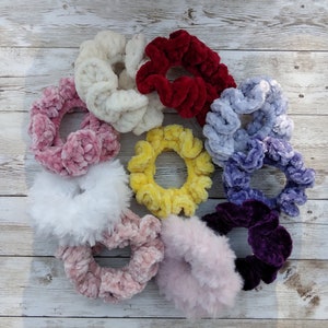 Velvet Hair Scrunchies, Velvet Scrunchies, Crocheted Scrunchies, Hair Ties, Soft Scrunchies, Hair Scrunchies, Hair Accessories, Scrunchies