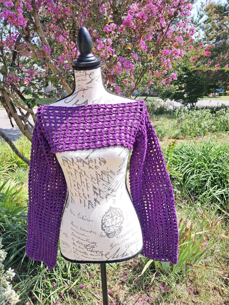 Crochet Fishnet Shrug Mesh Top Crochet Bolero Top Cropped Top