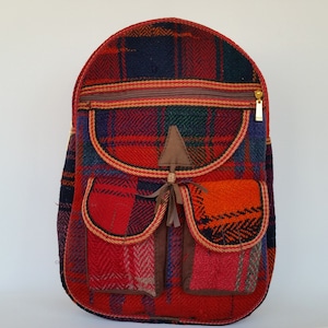 Anatolian Kilim Backpack, Boho Tribal Rucksack, Vintage Turkish Rug Bag, Handmade Ethnic Travel Backpack, Festival & Everyday Boho Bag