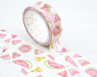 Washi Tape | Watermelon Fruit Pattern | Masking Tape, Crafting Decorative Tape, Scrapbook Tape, Planner Supplies, Paper Tape