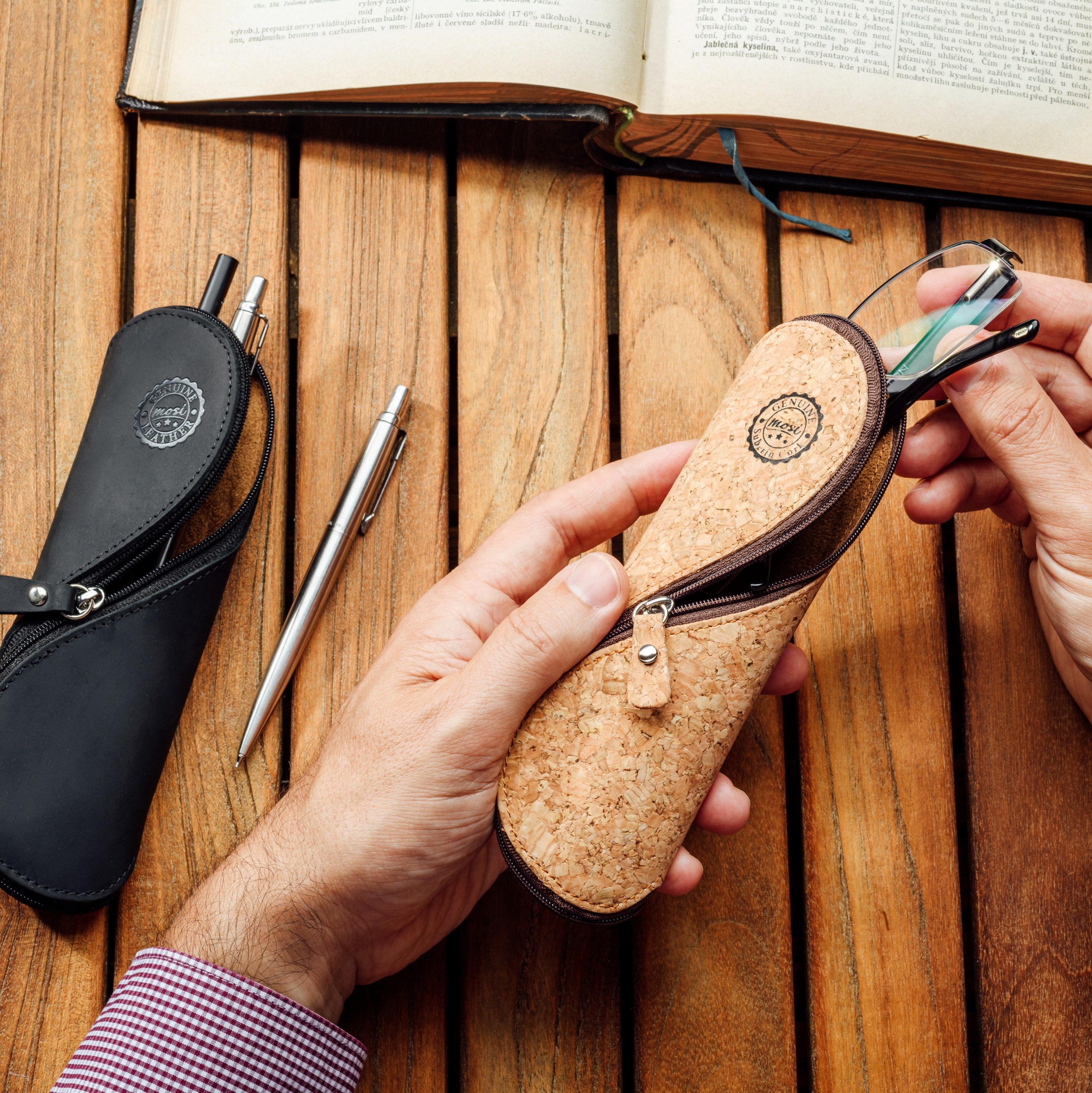 Slim Cork Glasses / Pencil Case Natural Cork Etsy