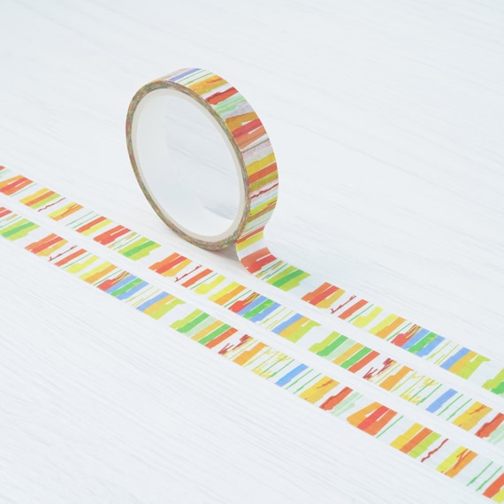 Washi Tape Colourful Stripes Fun Decorative Scrapbook Tape