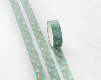 Washi Tape | Green Cats Music | Masking Tape, Crafting Decorative Tape, Scrapbook Tape, Planner Supplies, Paper Tape