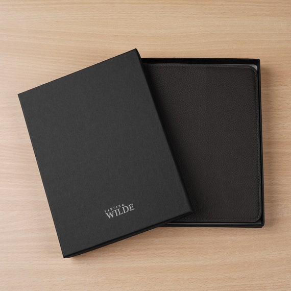 Leather Notebook Cover A5 - Compact - Black Pen Case