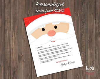 Gepersonaliseerde kerstmanbrief van de noordpool (digitale download)