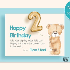Baby Teddybeer verjaardagskaart