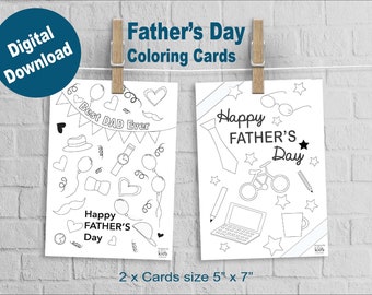 Unique Coloring Cards for Father's Day - Personalized Gifts for Dad