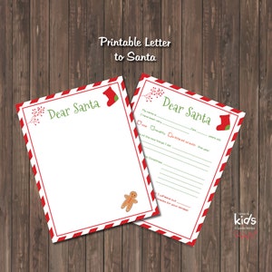 Printable Dear Santa Letter Templates Cute Letter to Santa Claus