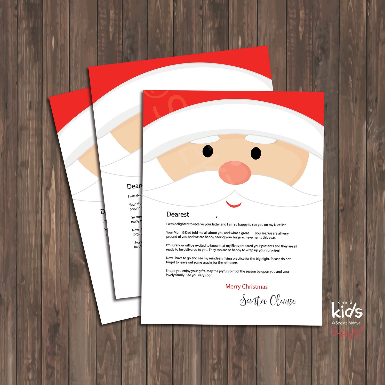 Personalized Printable Santa Letter From the North Pole, Cute Santa ...