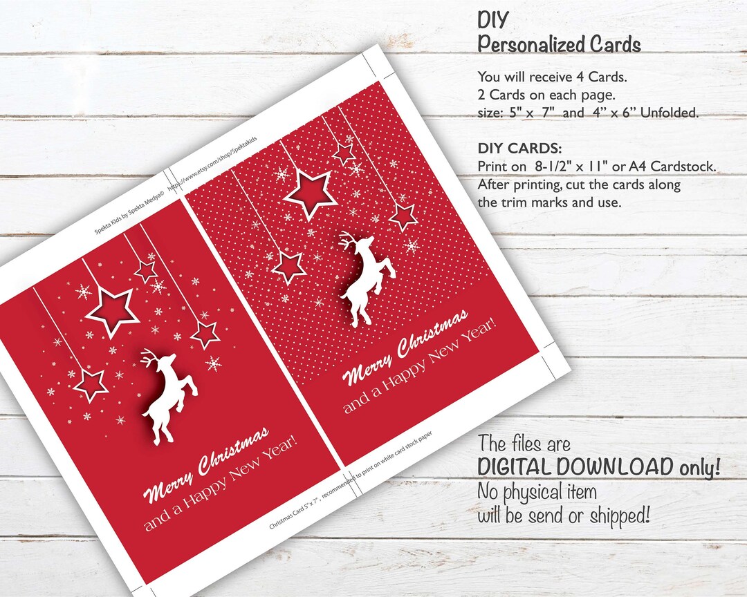 Personalized Scandinavian Christmas Greeting Card Printable, Red and White - Etsy personalized-scandinavian-christmas-greeting-card-printable-red-and-white-etsy