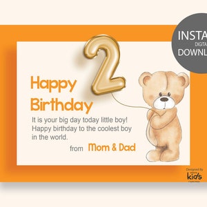 Baby Teddybeer verjaardagskaart,