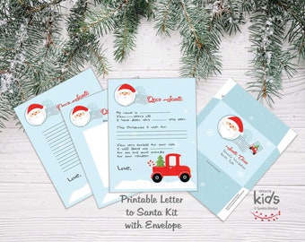 Printable Santa Letter Kit with Envelope (Digital Download)