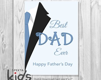 Dad Ever Card, Father's Day Gift,Digital Download 5x7in Template