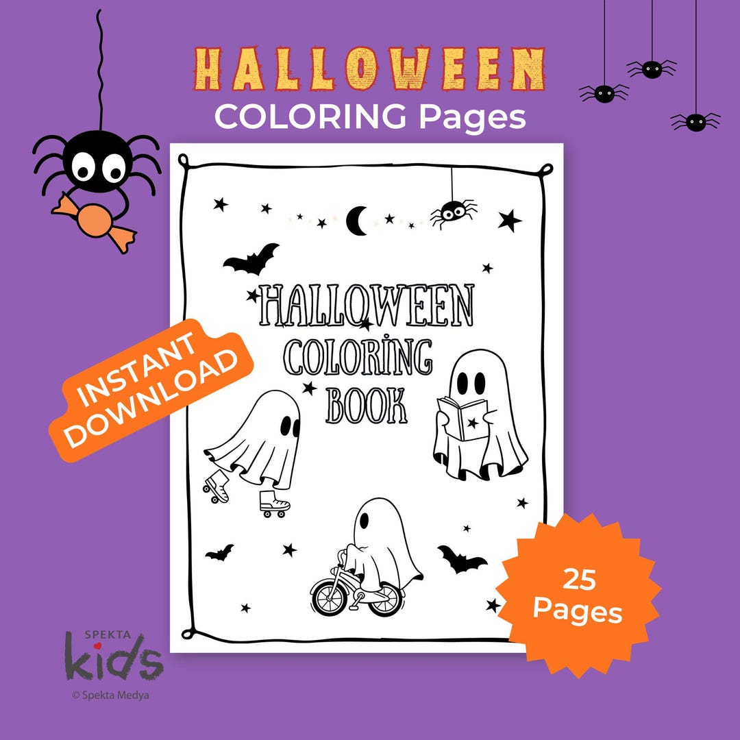 Halloween Coloring Pages for Kids, Printable Activity Sheets (PDF) - Etsy