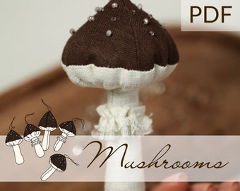 Patrón de costura de seta de peluche, tutorial de juguete ecológico (patrón en PDF)