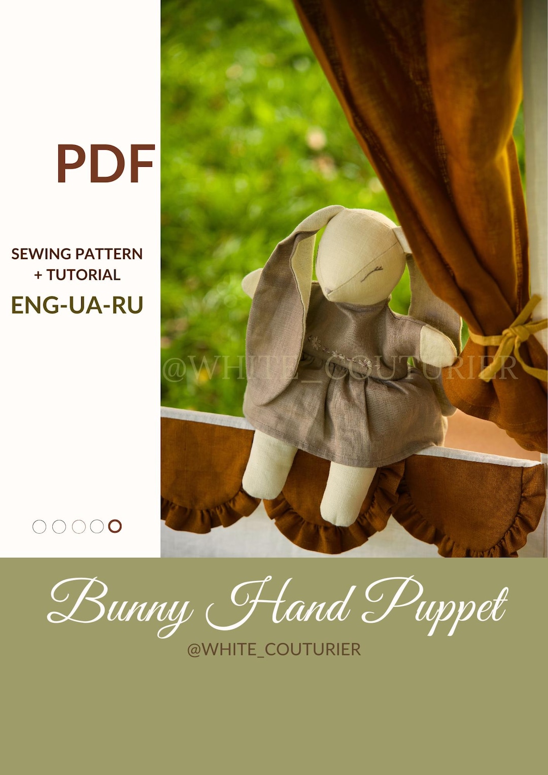 Bunny Hand Puppet Sewing Pattern PDF | Stuffed Animal | Step-by-step ...