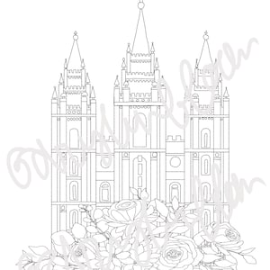 Coloring Page LDS Temple
