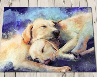 Labrador Gifts - Cute Dog - Labrador Art - Labrador Painting Print - Labrador Print - Puppies - Puppy Art - Labrador Wall Art - Dog Nap