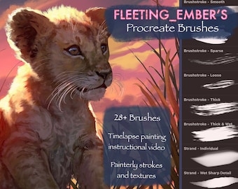 Procreate Brushes - Realistic Painting Brush Set by Louise Goalby - Oil Canvas Fur Textured - Customised Brushes - FleetingEmber Brushes