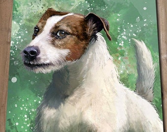 Jack Russell Art Print - Jack Russell Terrier Parsons Rough Smooth Coat Wall Art - Dog Art - Jack Russell Print Painting - Jack Russell Gift