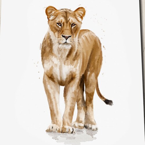Animal Watercolour Art Prints Lion Watercolor Lion Wall - Etsy Animal Watercolour Art Prints Lion Watercolor Lion Wall - Etsy