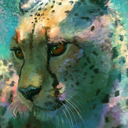 Cheetah Art Print Abstract Animal Art Painting Royal - Etsy