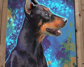 Doberman Art Print - Doberman Pinscher Gift - Dog Wall Art - Giclee Art Print - Independant Artist