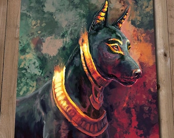 Anubis Art - Egyptian Mythology - Ancient Egypt - Anubis Art Print - Egyptian God - Mythological Art - Mythology Art Print - Mythical Dogs