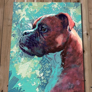 Boxer Dog Art - Boxer Painting Print - Art for Dog Lovers - Boxer Art Print - Pet Memorial - Pet Portrait - Pet Gift - Dog Painting