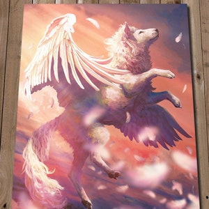 Angelic Fantasy Art - Aralez - Armenian Mythology - Mythological Dog - Angel Dog - Fantasy Art Print - Unique Fantasy Art - Mythical Dogs
