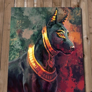 Anubis Art - Egyptian Mythology - Ancient Egypt - Anubis Art Print - Egyptian God - Mythological Art - Mythology Art Print - Mythical Dogs