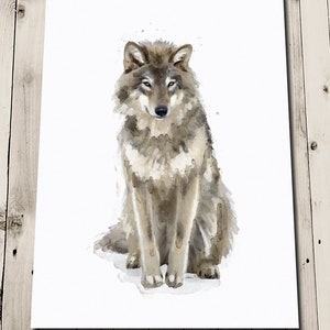 Watercolour Print Animal - Wolf Watercolor - Wolf Wall Art - Watercolour Wolf - Watercolor Prints Wolf - Animal Watercolour Art Prints