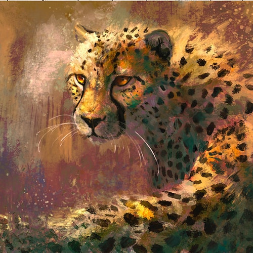 Cheetah Art Print Abstract Animal Art Painting Royal Etsy