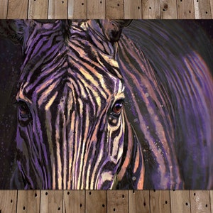 Zebra Art Print Painting - Animal Portrait - Zebra Wall Art - Animal Gift Idea - Close Up - African Art Print - Living Room Art - Modern Art