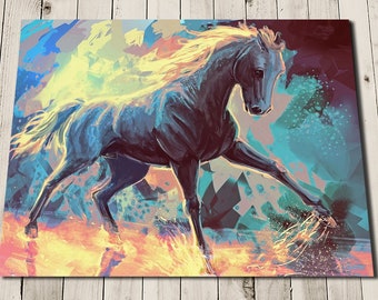Horse Art - Girls Room Art - Colourful Horse - Girls Bedroom - Horse Art Print - A Touch of Pink - Abstract Horse Wall Art