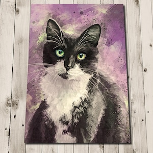 Black and White Cat Print - Black and White Cat Art Print - Tuxedo Cat Painting - Tuxedo Cat Art - Cat Print - Cat Wall Art - Cat Lover Gift