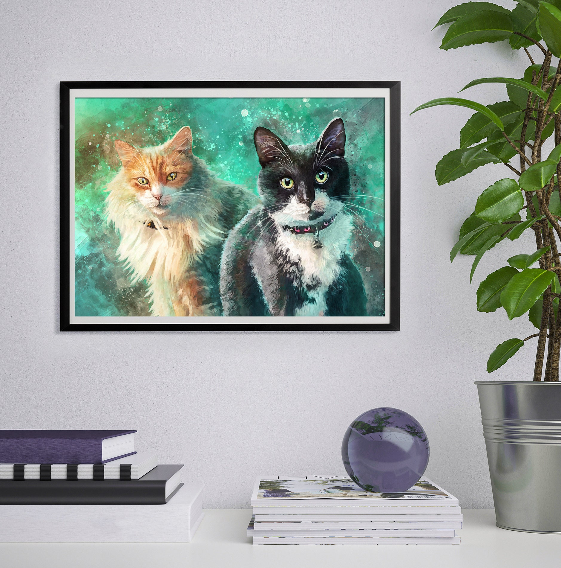 Cat Lover Gift Cat Art Cat Decor Cat Painting Print | Etsy