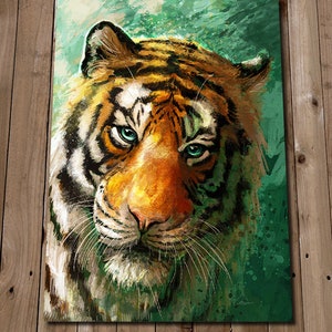 TIGER Wall Art Print Poster - Wall Decor - Tiger Painting Portrait - Animals - Nature Art - Big Cat - Gift - Safari Animals - Tiger Print