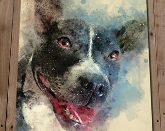 STAFFORDSHIRE BULL TERRIER Wall Art Print Poster - Wall Decor - Staffie Painting Portrait - Animals - Pit Bull - Dog - Gift Idea
