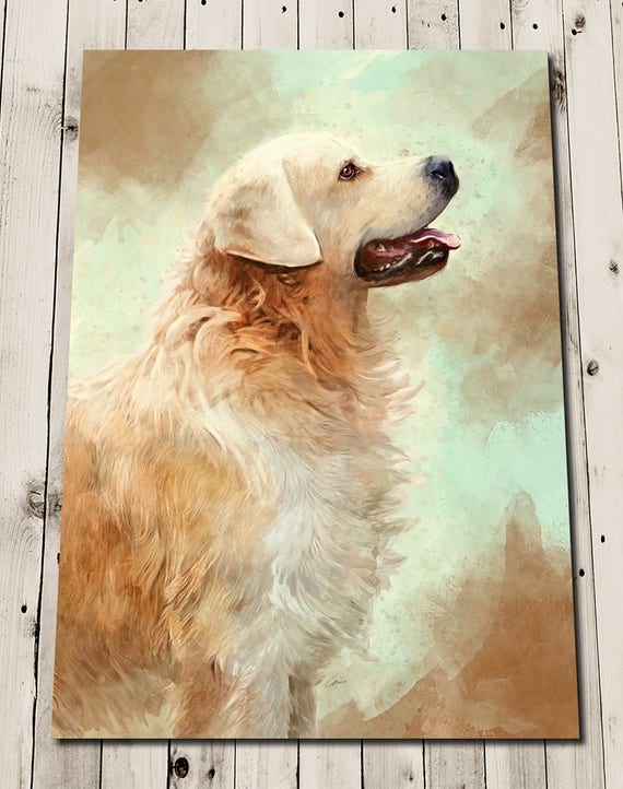 Golden Retriever Member Of The Family Dog Lovers Portrait Paper Poster No Frame