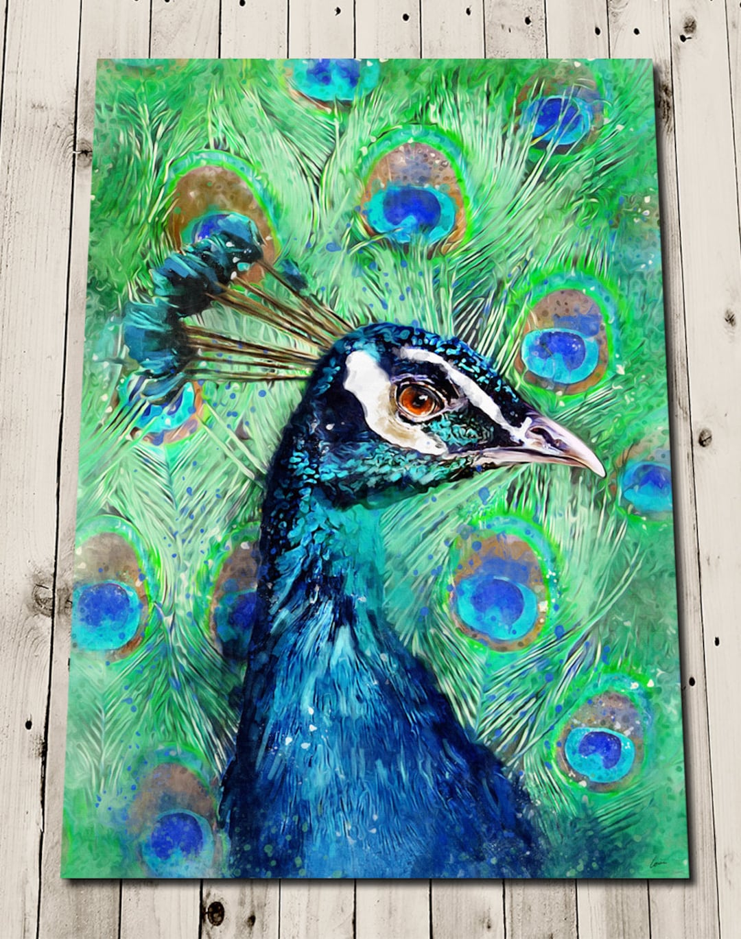 Peacock Wall Art - Peacock Print - Colourful Wall Art Painting