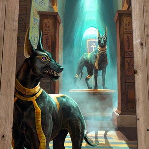 Anubis Painting - Egyptian Mythology - Ancient Egypt Gods - Anput - Jackal Tomb Guardians - Mythological Art - Mythology Art Print