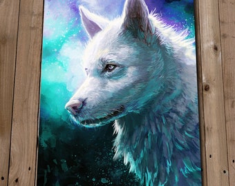 Wolf Gifts - Wolf Art Print - Wolf Painting Print - Wolf Decor - Wolf Illustration - Wolf Print - Wolf Picture - Luna - White Wolf Art