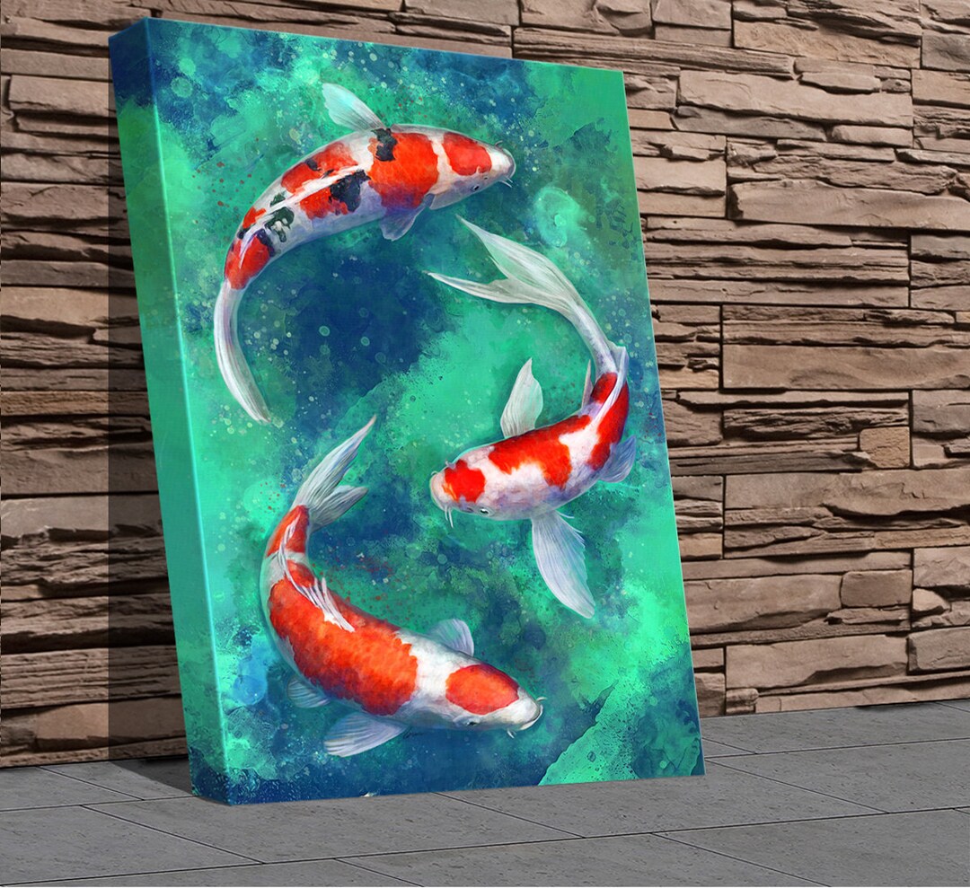 Koi Canvas Art Zen Canvas Koi Carp Wall Art Koi Canvas Pictures