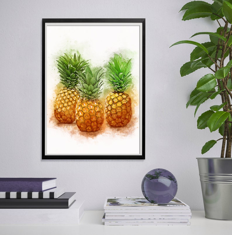 Kitchen Wall Art Set Fruit Print Set of 4 Fruit Wall Art | Etsy