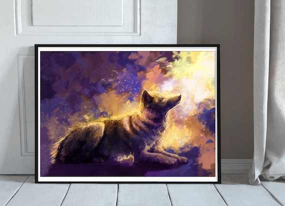 Wolf Painting - Wolf Pictures - Abstract Wolf Art - Wolf Artwork Print - Black Wolf - Wolfprint -  Wolf Illustration - Fantasy Wolf Art