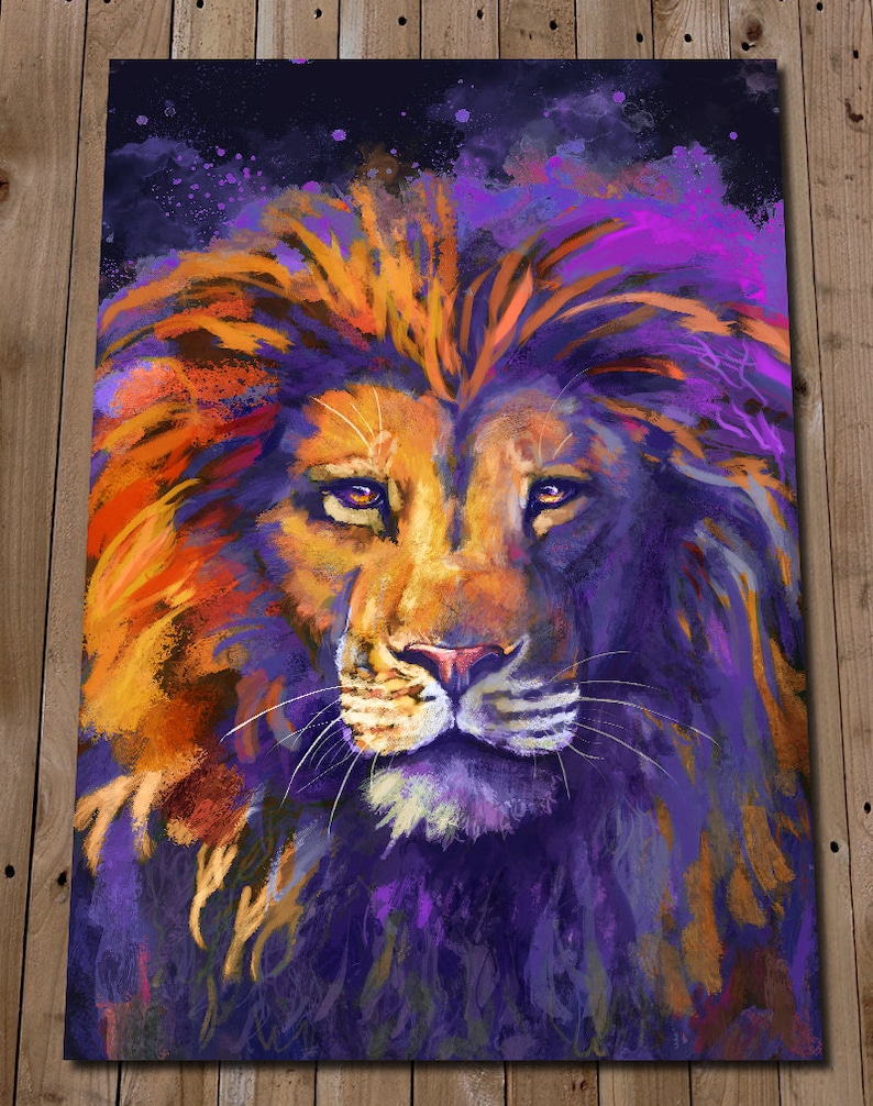 Lion Art Print Big Cat African Animal Wall Art Lion King Etsy