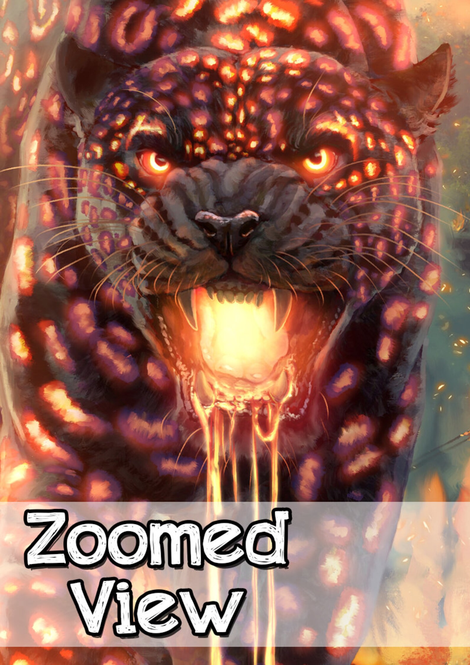 Fantasy Art Print - Fire Jaguar - Mythology - Tezcatlipoca - Apocalypse ...