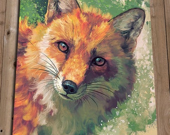 Fox Art Print - Fox Gifts - Wildlife Animal Painting - Woodland Portrait - Fox Face Artwork - Fox Print - Realistic Animal Art Print