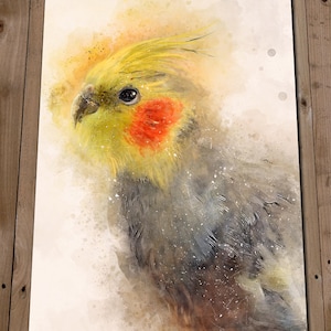 Cockatiel Art Print - Yellow Cockatiel - Pet Bird Painting - Animal Lover Gift - Wall Art Poster - Home Decor - Animal Painting - Parakeet